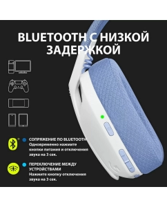 Купить Наушники для компьютера Logitech G435 Wireless Off-White and Lilac (981-001074)  в E-mobi