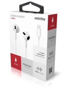 Купить Наушники SmartBuy i-ONE 8, 8pin (Lightning) 1,1м, белый  в E-mobi