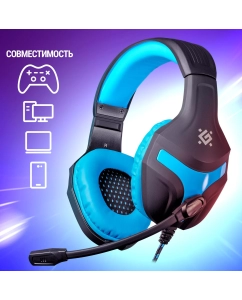 Купить Игровые наушники с микрофоном Defender Scrapper 500 синий + черный  в E-mobi