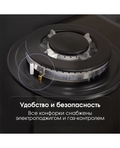 Купить Встраиваемая варочная панель газовая Zigmund &amp; Shtain G 20.6 B черный  в E-mobi