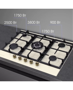 Купить Встраиваемая варочная панель газовая Zigmund &amp; Shtain G 16.7 X бежевый  в E-mobi
