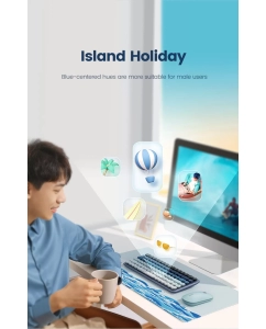 Купить Проводная/беспроводная клавиатура uGreen KU101 FUN+ Blue  в E-mobi