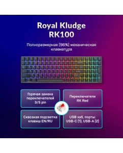Купить Беспроводная клавиатура Royal Kludge RK100 черный (6935280824036) в E-mobi