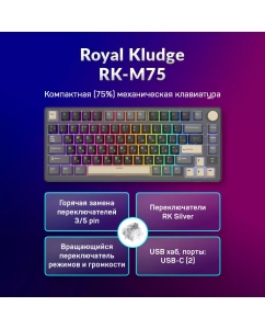 Купить Беспроводная клавиатура Royal Kludge RKM75 бежевый (6935280824098) в E-mobi