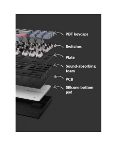 Купить Проводная/беспроводная игровая клавиатура Keychron K8 Pro Black (K8P-J2)  в E-mobi