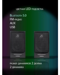 Купить Колонки компьютерные NATIONAL NAS-0240 Brown/Black  в E-mobi
