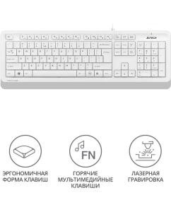 Купить Проводная игровая клавиатура A4TECH Fstyler FK10 бело-серый  в E-mobi