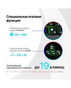 Купить Проводная игровая клавиатура Defender Werewolf GK-120DL Gray/Black (45120)  в E-mobi