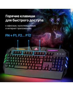 Купить Проводная игровая клавиатура Defender Werewolf GK-120DL Gray/Black (45120)  в E-mobi