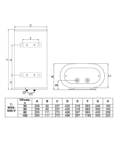 Купить Водонагреватель накопительный Timberk T-WSS100-N26-V 100 л белый  в E-mobi
