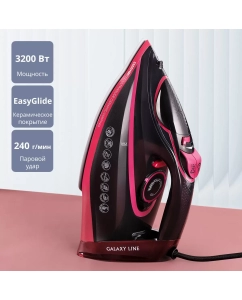 Купить Утюг GALAXY LINE GL6133 красный, черный в E-mobi