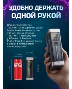 Купить Внешний аккумулятор Cuktech ZMI 25000мАч 210Вт QC3.0 PD3.0 1xUSBA+2xType-C+LEDDisplay(P23)  в E-mobi