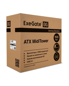 Купить Корпус компьютерный Exegate EVO-8243-NPX500 (EX293017RUS) черный  в E-mobi