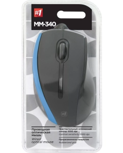 Купить Проводная мышь Defender MM-340 черный, синий (52344)  в E-mobi