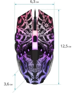 Купить Мышь Defender Prototype GM-670L, игровая, оптическая, проводная, USB, черный 52670  в E-mobi