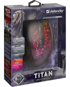 Купить Проводная игровая мышь Defender Titan GM-650L черный  в E-mobi