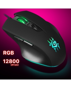 Купить Проводная игровая мышь Defender Wolverine GM-700L RGB черный  в E-mobi