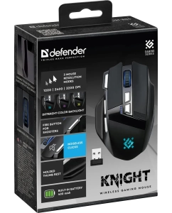 Купить Беспроводная игровая мышь DEFENDER Knight GM-885 черный (52885)  в E-mobi