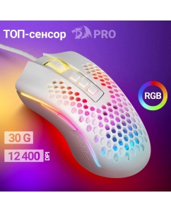 Купить Проводная игровая мышь Redragon Storm RGB белый, серый  в E-mobi