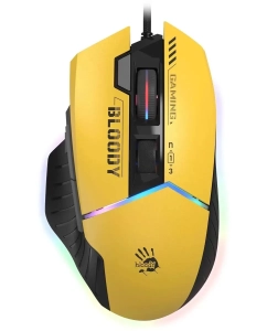 Купить Мышь A4TECH Bloody W95 Max Sports, игровая, оптическая, проводная, USB, желтый и серый w95 в E-mobi