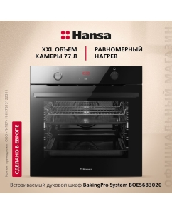 Купить Встраиваемый электрический духовой шкаф Hansa BOES683020 Black  в E-mobi