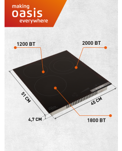 Купить Встраиваемая варочная панель электрическая making oasis everywhere P-3SB черный  в E-mobi