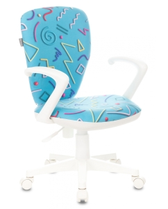 Купить Кресло детское Бюрократ KD-W10AXSN, обивка: ткань, цвет: голубой в E-mobi