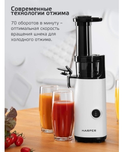 Купить Соковыжималка шнековая Harper HJE-S01 White  в E-mobi