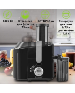 Купить Соковыжималка центробежная Endever SIGMA-77 1800 Вт black  в E-mobi