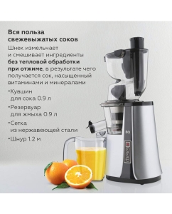 Купить Соковыжималка шнековая BQ J2004 200 Вт серебристый, черный  в E-mobi