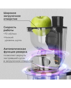Купить Соковыжималка шнековая BQ J2004 200 Вт серебристый, черный  в E-mobi