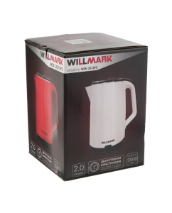 Купить Чайник электрический WILLMARK WEK-2012PS 2 л красный, черный  в E-mobi