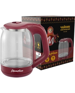 Купить Чайник электрический Матрёна MA-006 1.8 л красный, прозрачный  в E-mobi