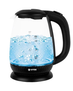 Купить Чайник электрический VITEK VT-7074 1.7 л прозрачный, черный в E-mobi