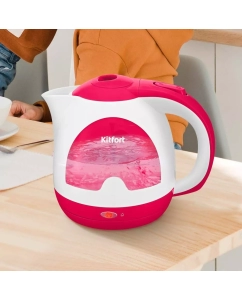 Купить Чайник электрический Kitfort КТ-6607-1 1 л розовый, белый  в E-mobi