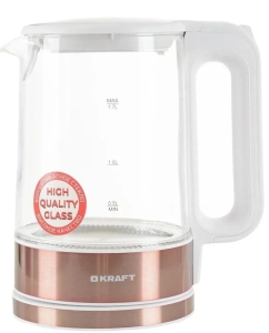 Купить Электрочайник Kraft KF-KG1708WBZ 1,7 л бело-бронзовый в E-mobi