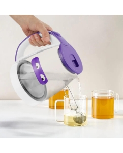 Купить Чайник электрический KitFort КТ-6167, 2200Вт, белый и фиолетовый  в E-mobi