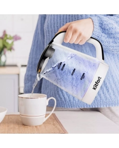 Купить Чайник электрический Kitfort КТ-6634 1.7 л черный, белый, прозрачный  в E-mobi