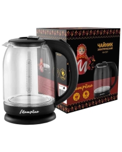 Купить Чайник электрический Матрёна MA-007 1.8 л черный, прозрачный  в E-mobi