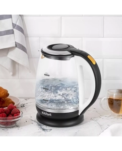 Купить Чайник электрический Kitfort КТ-6199 2 л прозрачный, черный  в E-mobi