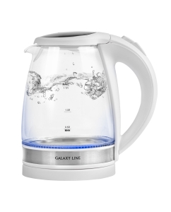 Купить Чайник электрический Galaxy GL0560 1.7 л белый, прозрачный, серебристый  в E-mobi