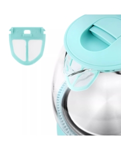 Купить Чайник электрический KITFORT КТ-653-1 1 л голубой, прозрачный  в E-mobi