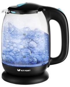 Купить Чайник электрический Kitfort KT-625-1 1.7 л голубой, черный в E-mobi