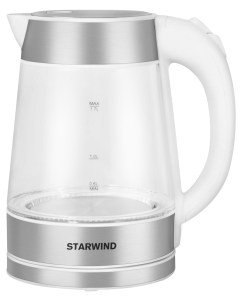 Купить Чайник электрический STARWIND SKG2011 1.7 л белый, серебристый, прозрачный  в E-mobi