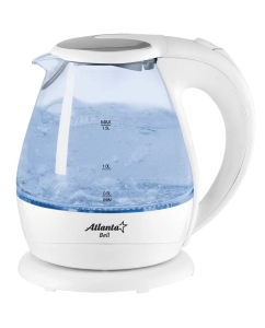 Купить Чайник электрический Atlanta ATH-2460 1.5 л белый, прозрачный в E-mobi