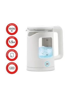 Купить Чайник электрический BQ KT2000G 1.5 л белый, прозрачный в E-mobi