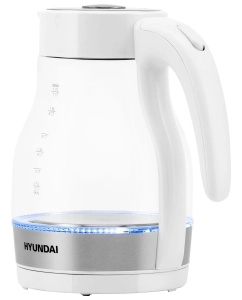 Купить Чайник электрический HYUNDAI HYK-G3802 1.7 л белый, серебристый, прозрачный  в E-mobi