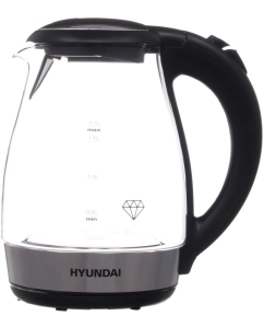 Купить Чайник электрический HYUNDAI HYK-G2030 1.7 л прозрачный, черный, серебристый в E-mobi