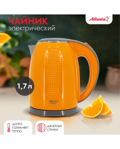 Купить Чайник электрический Atlanta ATH-2427 1.7 л оранжевый в E-mobi