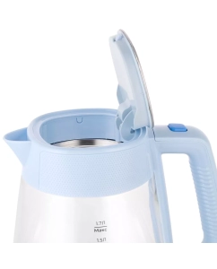 Купить Чайник электрический Kitfort КТ-6623 1.7 л голубой, прозрачный  в E-mobi